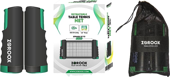 ZOROOX Table Tennis Net | Portable | Retractable | Easy Install Portable Table Tennis Net for Any Table. Easy to install & Durable