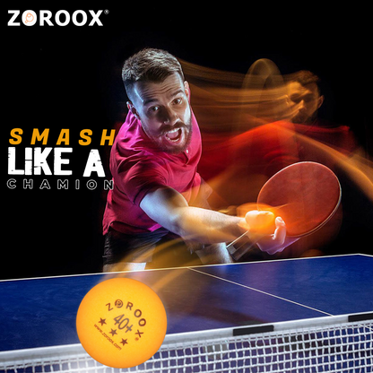 ZOROOX Professional Table Tennis Balls (3 Star) - White | Orange - Pack Of 18, 40+ ABS 2.7G 40 mm